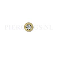 Piercings.nl Balletje 1.2 mm 3 mm goud kleur kristal