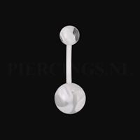 Piercings.nl Navelpiercing flexibel wit