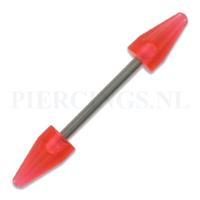 Piercings.nl Barbell acryl cones rood