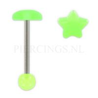 Piercings.nl Tongpiercing glow in the dark ster