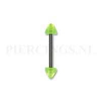 Piercings.nl Barbell acryl 1.6 mm spikes geel