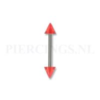 Piercings.nl Barbell acryl spike 1.6 mm rood