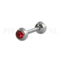 Piercings.nl Tongpiercing met rood kristal