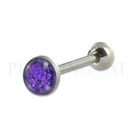 Piercings.nl Tongpiercing glitter vlak paars