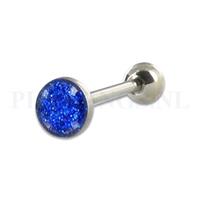 Piercings.nl Tongpiercing glitter vlak blauw