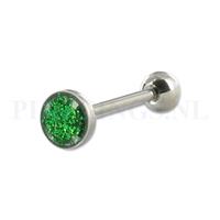 Piercings.nl Tongpiercing glitter vlak groen
