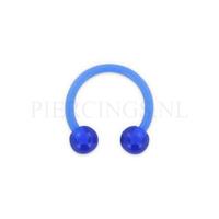 Piercings.nl Circulair barbell 1.2 mm acryl blauw