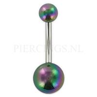 Piercings.nl Navelpiercing acryl parelmoer geanodiseerd