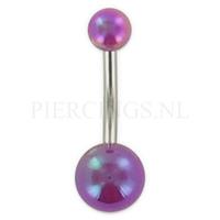 Piercings.nl Navelpiercing acryl parelmoer paars