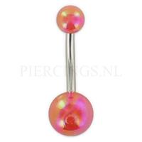 Piercings.nl Navelpiercing acryl parelmoer rood