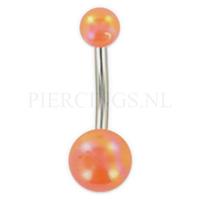 Piercings.nl Navelpiercing acryl parelmoer oranje