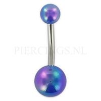 Piercings.nl Navelpiercing acryl parelmoer blauw