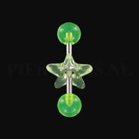 Piercings.nl Tongpiercing acryl met donut ster UV-geel