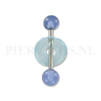 Piercings.nl Tongpiercing acryl met donut licht blauw