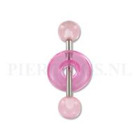Piercings.nl Tongpiercing acryl met donut licht roze