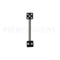 Piercings.nl Tongpiercing dobbelsteen zwart