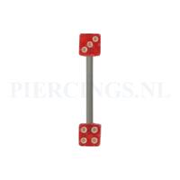 Piercings.nl Tongpiercing dobbelsteen rood