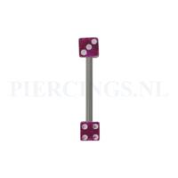 Piercings.nl Tongpiercing dobbelsteen paars