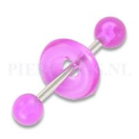 Piercings.nl Tongpiercing acryl met donut rond paars