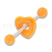 Piercings.nl Tongpiercing acryl donut hart oranje