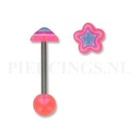 Piercings.nl Tongpiercing acryl ster roze-paars-blauw