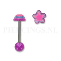 Piercings.nl Tongpiercing acryl ster paars-roze