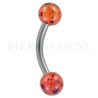 Piercings.nl Banana 1.2 mm gespikkelde coating oranje