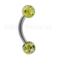 Piercings.nl Banana 1.2 mm gespikkelde coating geel