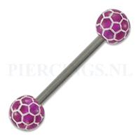 Piercings.nl Tongpiercing acryl voetbal paars