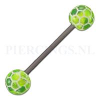 Piercings.nl Tongpiercing acryl voetbal geel