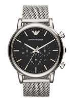 Armani AR1808 Horloge Luigi staal zilverkleurig