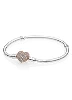 Pandora Rose 586292CZ Armband Moments Heart zilver rosekleurig 19 cm