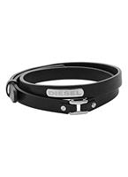 DIESEL Herren Armband "DX0971040", Leder, schwarz, keine Angabe