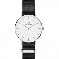 Daniel Wellington Classic Petite Damenuhr Cornwall 32mm S White DW00100254, Silber