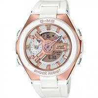 Baby-G G-MS MSG-400G-7A Standaard Analoog digitaal Horloge - Wit/Roze Goud  | G-shock