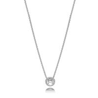 Pandora Damen Kette mit Anhänger klassische Eleganz "396240CZ", 925er Silber, silber