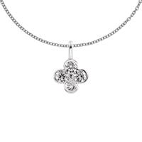 Diamonfire Zilveren Collier met Hanger Zirconia 45 cm met 4 blaadjes 803.0337.45
