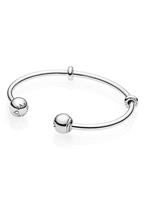 Pandora Damen Armreif mit Logo "596477", ca. 19 cm, silber, cm