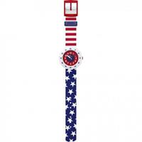 Flik Flak Kinderuhr "STARS AND STRIPES" FPSP028, blau