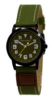 Coolwatch kinderhorloge 'Jort' canvas-staal groen-bruin CW.246