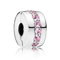 Pandora Clip Pink Shining Path "791972PCZ", 925er Silber, silber, keine Angabe