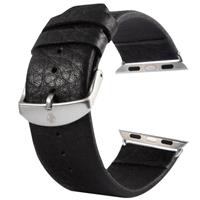 Kakapi Buffalo verbergen geborsteld gesp lederen horlogeband met Connector voor Apple Watch 42mm(Black)