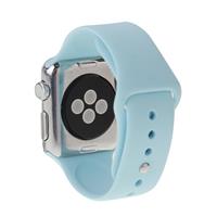 Voor de Apple Watch Sport 38mm Sport High-performance langer Silicone horlogeband met Pin-en-tuck sluiting (Baby blauw)