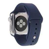 For Apple Watch Sport 42mm High-performance Longer Rubber Sport Watchband with Pin-and-tuck Closure(Dark Blue)