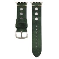 Voor Apple Watch Series 3 & 2 & 1 38mm Retro Hole echt lederen Wrist Watch Band(groen)