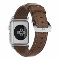 Nomad Lederarmband Apple Watch 42mm / 44mm / 45mm / 49mm braun / silber