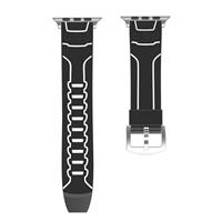 Voor Apple Watch Series 3 & 2 & 1 42mm Fashion Electrocardiogram patroon siliconen Watch Strap (Zwart+(wit))