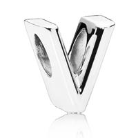 Pandora Bedel zilver Letter V 797476