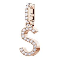 Remix Collection Charm S, White, Rose-gold tone plated