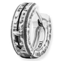 CAÏ Creole 925/-Sterling Silber rhodinert matt oxidiert Pfeil